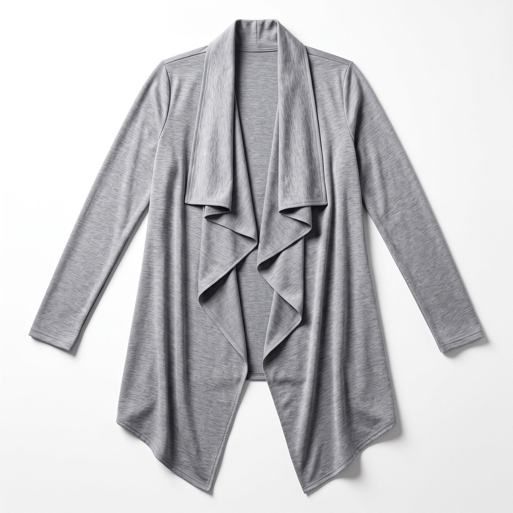 a.n.a Womens XS Heather Blue Gray Waterfall Drape Open Cardigan Casual Boho